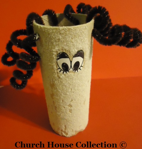 Lot's wife turned into a pillar of salt toilet paper roll craft