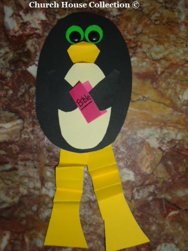 Penguin Holding Bible Craft