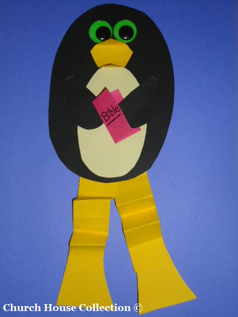 Penguin Holding Bible Craft