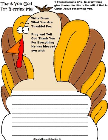 Printable Turkey Writing Paper What I'm Thankful For Sunday School Activity Sheet