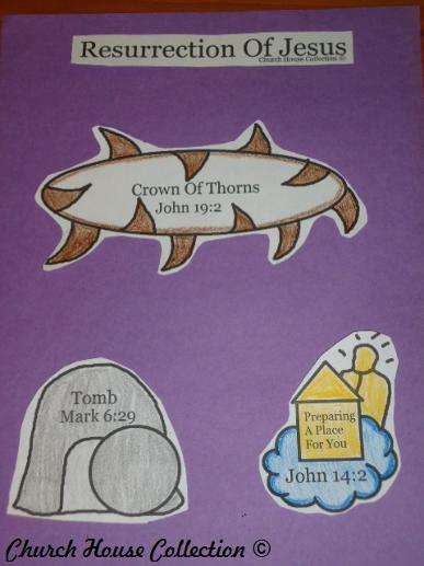 Easter Resurrection Of Jesus Christ Sunday School Crafts For Kids | Church House Collection | Tomb, Crown Of Thorns and Jesus, Resurrection of Jesus Cut Out Craft Easter Sunday School Crafts