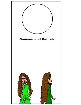samson and Delilah Doorknob Hanger