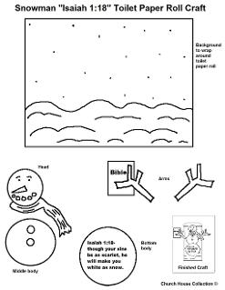 Snowman Toilet Paper Roll Craft Isaiah 1:18