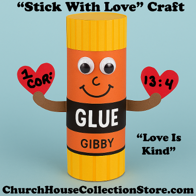 Free Back to School Glue Stick Bible Craft for Sunday School Kids Preschool Toddlers.