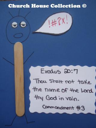 Thou Shalt Not Take The Name Of The Lord Thy God In Vain Craft Ten Commandments Exodus 20:7 Sunday school crafts