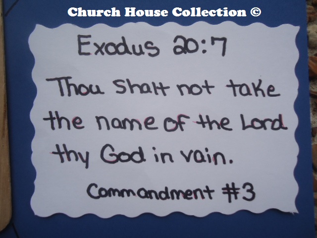 Thou Shalt Not Take The Name Of The Lord Thy God In Vain Craft Ten Commandments Exodus 20:7 Sunday school crafts