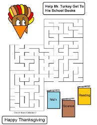 Turkey Mazes For School Teachers