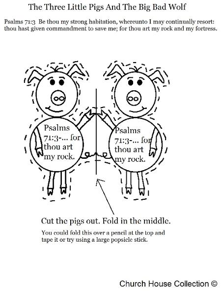 The three little pigs card carft