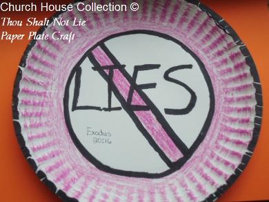 Thou Shalt not lie paper plate craft for ten commandments