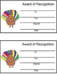 Turkey Eating Sucker Award Certificate