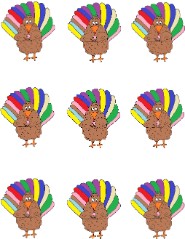 Turkey Eating Sucker Template