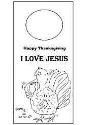 Turkey I Love Jesus Doorknob Hanger