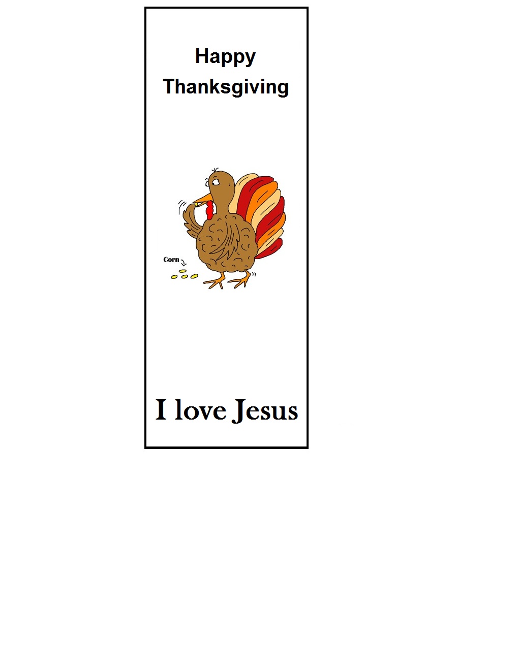 Turkey I Love Jesus Bookmarks
