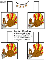Printable Turkey Necklace Template Craft Sunday School