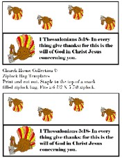 Turkey Thanksgiving Ziplock bag Template For Snacks