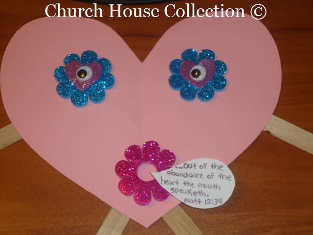 Valentine's Day Heart Craft For  Sunday School or Children's Church Matthew 12:34