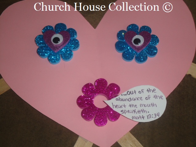 Valentine's Day Heart Craft For  Sunday School or Children's Church Matthew 12:34