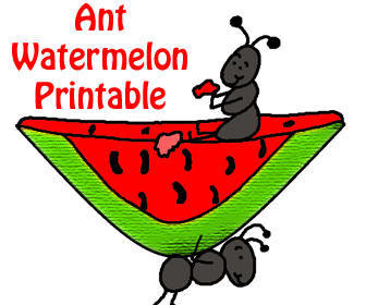 Sunday School Crafts- Ant Watermelon Cutout Printable