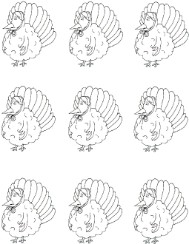 Turkey Wearing Bonnet Template